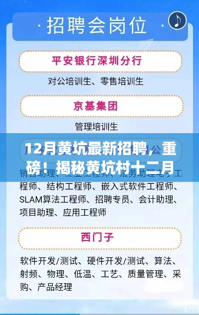 揭秘黄坑村十二月最新招聘热潮,职业新机遇探寻!