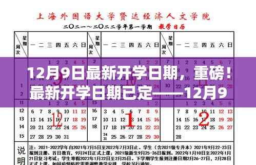 最新开学日期已定,12月9日,新篇章启航之日