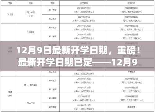 最新开学日期已定,12月9日,新篇章启航之日