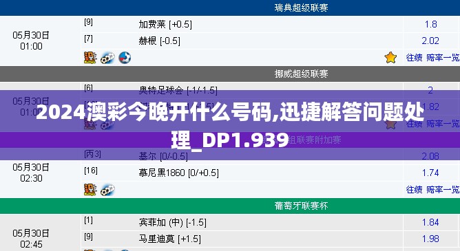 2024澳彩今晚开什么号码,迅捷解答问题处理_DP1.939