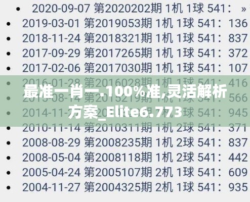 最准一肖一.100%准,灵活解析方案_Elite6.773
