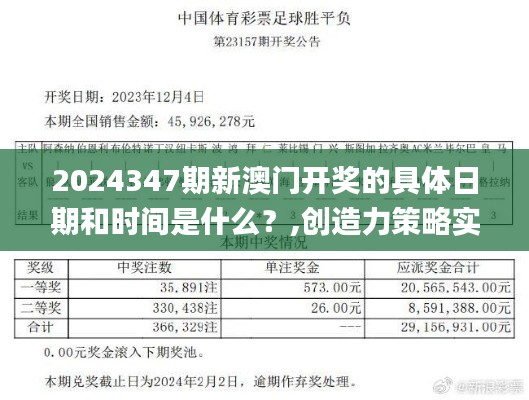 2024347期新澳门开奖的具体日期和时间是什么?,创造力策略实施推广_领航款5.518