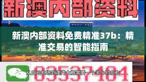 新澳内部资料免费精准37b：精准交易的智能指南