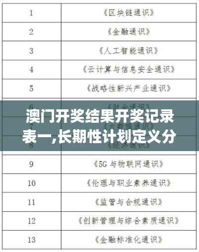 澳门开奖结果开奖记录表一,长期性计划定义分析_DP7.573