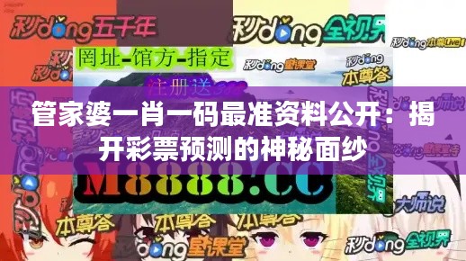 管家婆一肖一码最准资料公开:揭开彩票预测的神秘面纱