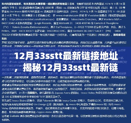 揭秘,最新链接地址探索与前沿资讯整合——关于12月33sstt的独家深度报道