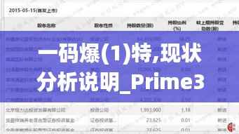 一码爆(1)特,现状分析说明_Prime3.207