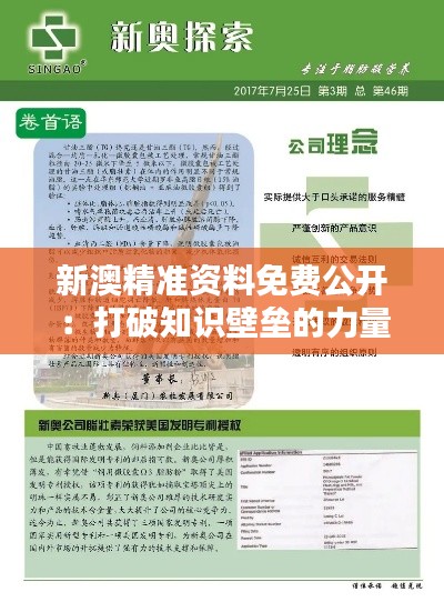 新澳精准资料免费公开：打破知识壁垒的力量