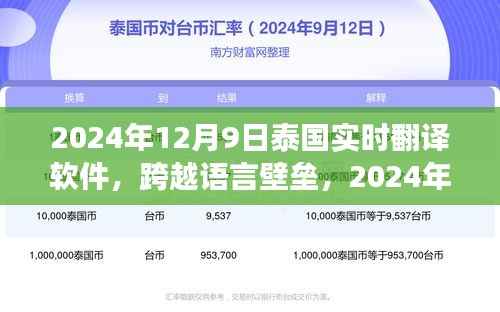 泰国实时翻译软件革新之旅,跨越语言壁垒的革新力量(2024年12月9日)