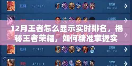揭秘王者荣耀实时排名攻略,领跑十二月巅峰之战的精准掌握方法