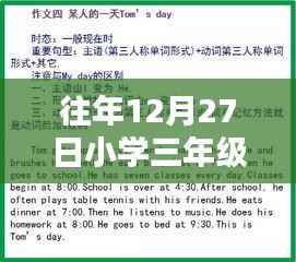 往年12月27日小学三年级热门话题，冬天的奇幻冰雪乐园之旅