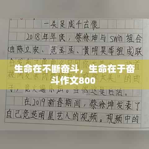 生命在不断奋斗，生命在于奋斗作文800 