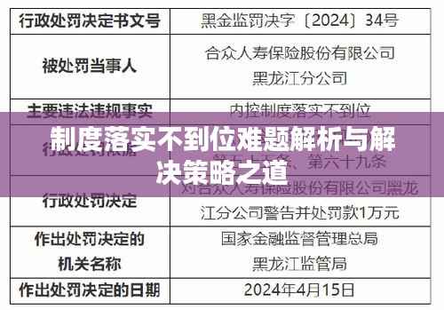 制度落实不到位难题解析与解决策略之道