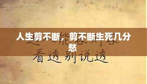 人生剪不断，剪不断生死几分愁 