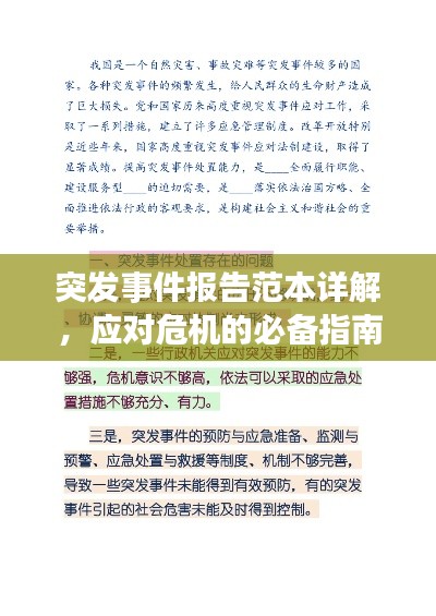 突发事件报告范本详解，应对危机的必备指南！