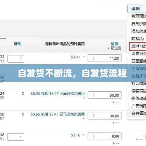 自发货不断流,自发货流程