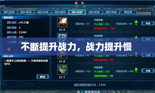不断提升战力,战力提升慢