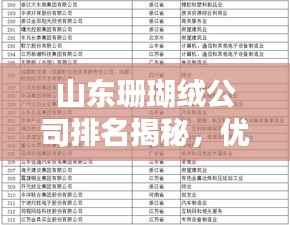 山东珊瑚绒公司排名揭秘，优质企业榜单出炉！