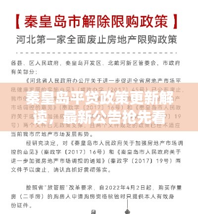秦皇岛平贷政策更新解读，最新公告抢先看