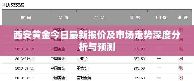 西安黄金今日最新报价及市场走势深度分析与预测