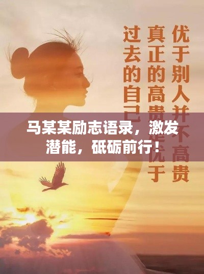 马某某励志语录,激发潜能,砥砺前行!