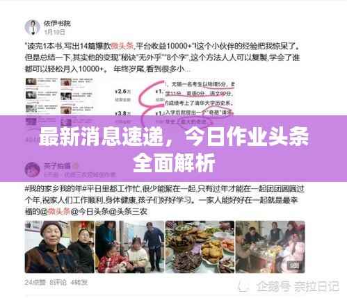 最新消息速递，今日作业头条全面解析