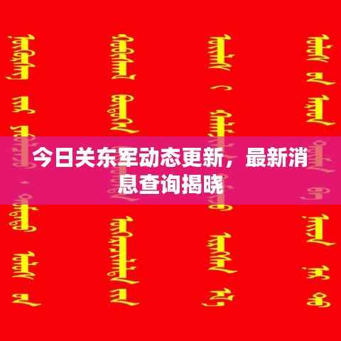 今日关东军动态更新,最新消息查询揭晓
