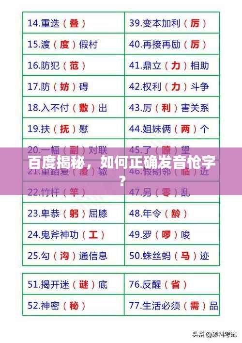 百度揭秘，如何正确发音怆字？