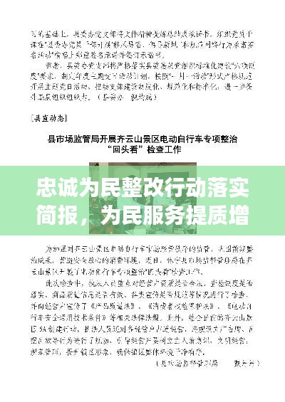 忠诚为民整改行动落实简报,为民服务提质增效新篇章