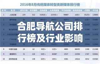 合肥导航公司排行榜及行业影响力深度解析