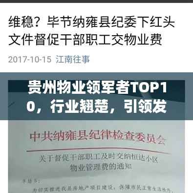 贵州物业领军者TOP10,行业翘楚,引领发展潮流