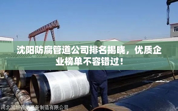 沈阳防腐管道公司排名揭晓,优质企业榜单不容错过!