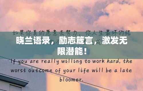 晓兰语录，励志箴言，激发无限潜能！