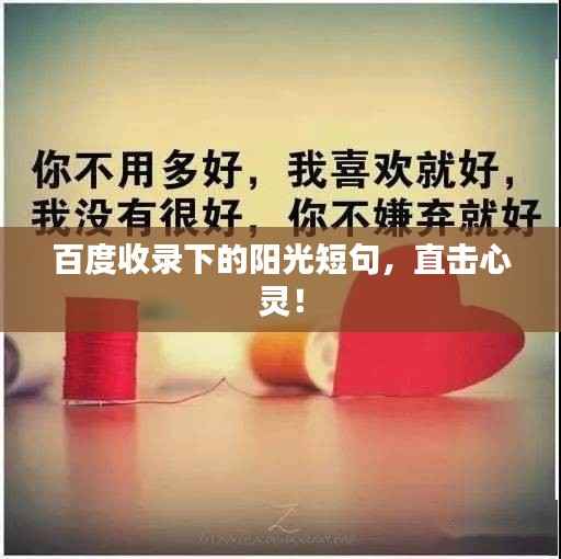 百度收录下的阳光短句,直击心灵!