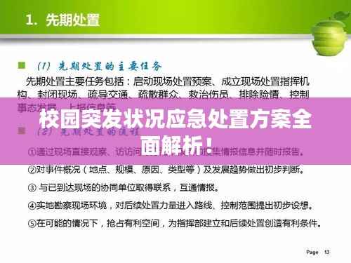 校园突发状况应急处置方案全面解析！
