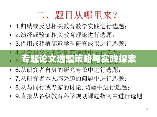 专题论文选题策略与实践探索