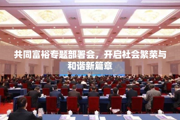 共同富裕专题部署会,开启社会繁荣与和谐新篇章