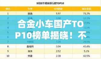 合金小车国产TOP10榜单揭晓！不容错过的排名榜单！