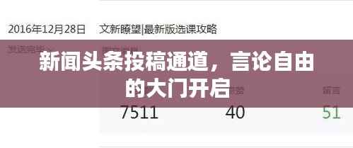 新闻头条投稿通道,言论自由的大门开启