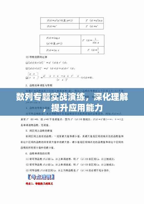 数列专题实战演练,深化理解,提升应用能力