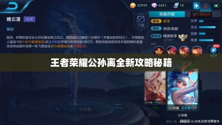 王者荣耀公孙离全新攻略秘籍