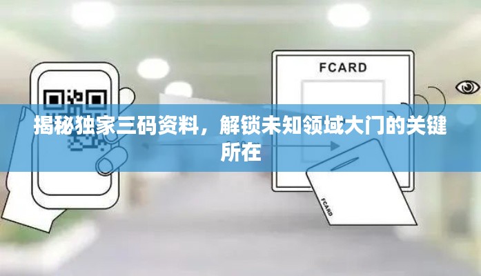 揭秘独家三码资料,解锁未知领域大门的关键所在
