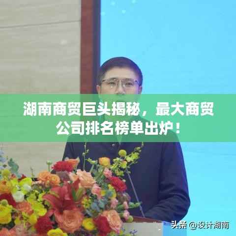 湖南商贸巨头揭秘，最大商贸公司排名榜单出炉！
