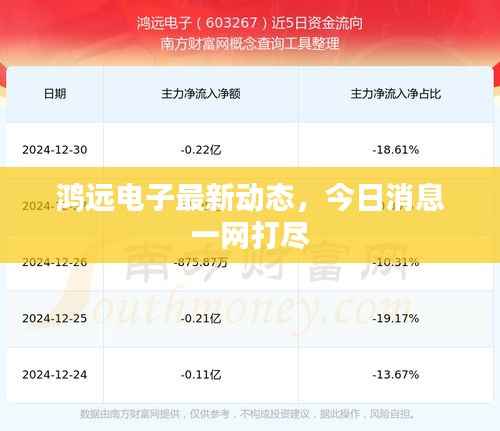 鸿远电子最新动态，今日消息一网打尽