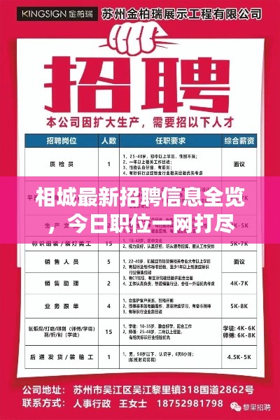 相城最新招聘信息全览,今日职位一网打尽