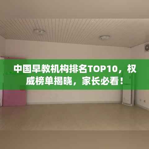 中国早教机构排名TOP10,权威榜单揭晓,家长必看!