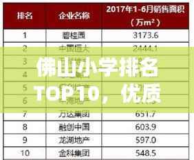 佛山小学排名TOP10,优质教育资源大揭秘!