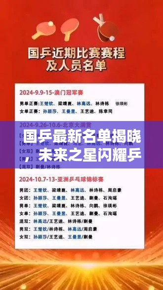 国乒最新名单揭晓,未来之星闪耀乒乓荣耀舞台