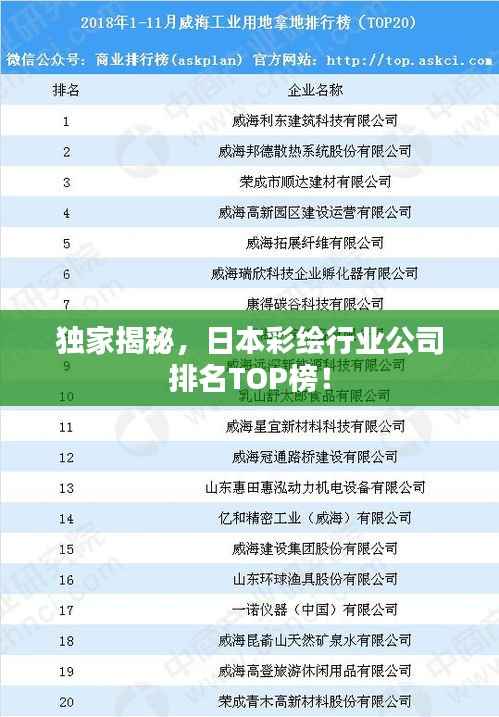 独家揭秘,日本彩绘行业公司排名TOP榜!