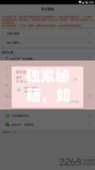 独家秘籍，如何设置按键皮肤，个性化键盘外观大揭秘！